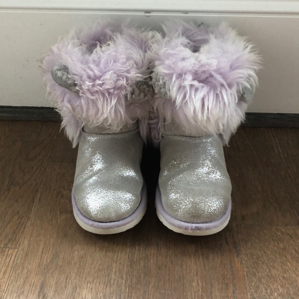 Girls silver/purple Ugg Boots